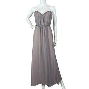 Alvina Valenta Bridesmaids Ruched Chiffon Shimmer Dress Gown Gray Pink Size 4